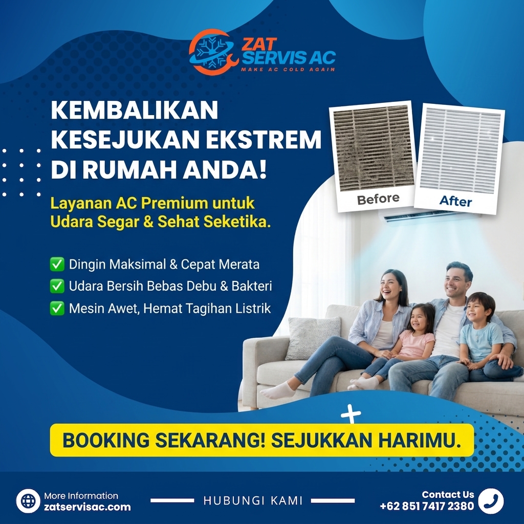 Kembalikan Kesejukan Ekstrem di Rumah Anda - Zat Servis AC